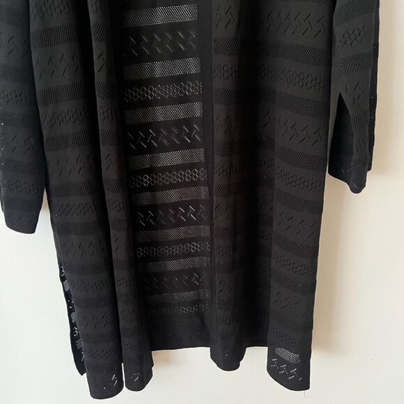 Exclusively Misook Black Knit Long Duster Cardigan Sweater Women's Size XL - Picture 2 of 8